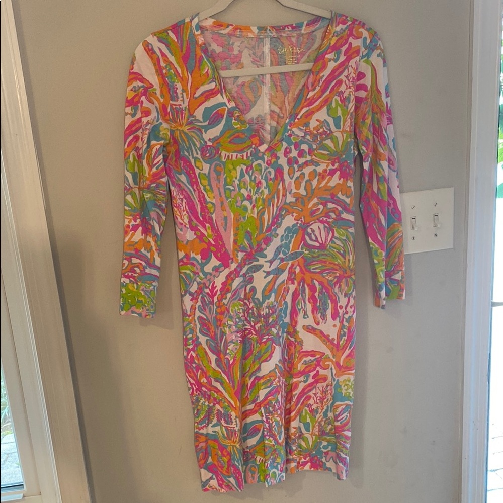Colorful Floral V-Neck Dress